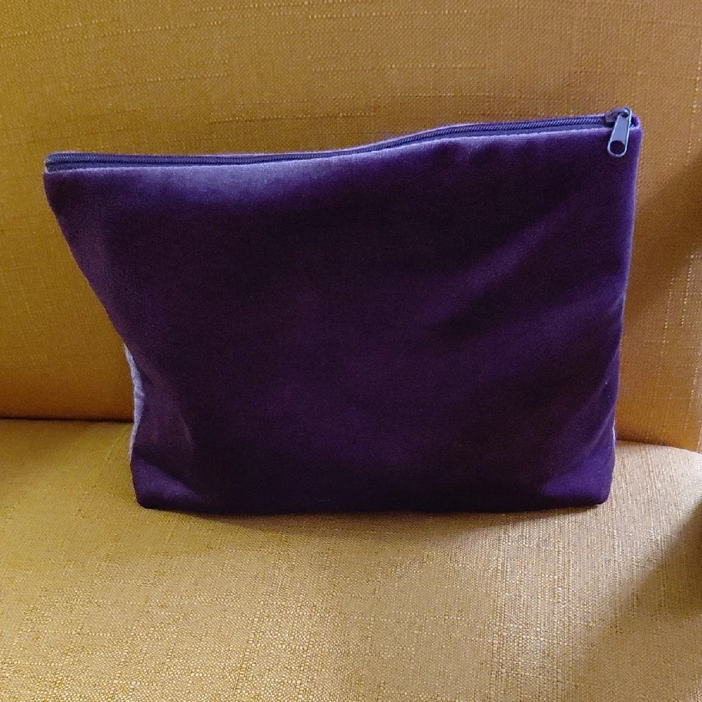 Luxurious Velvet Cosmetic Bag with Bow
